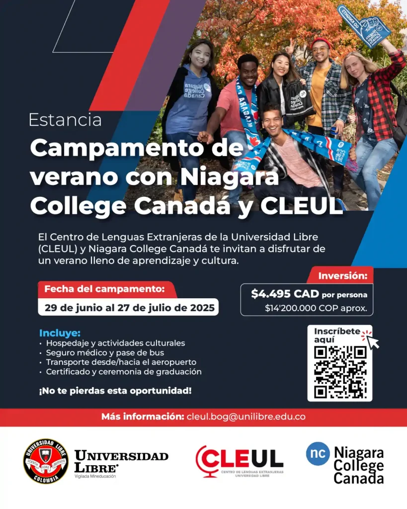 Campamento de verano 2025. Nigara College Canadá y CLEUL universidad libre.