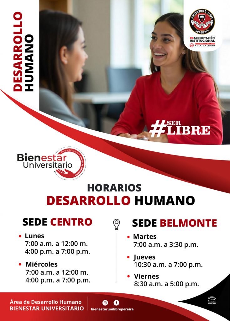 Horarios Área de Desarrollo Humano en Pereira